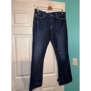 Rock & Republic Kasandra Dark Wash Bootcut Jeans Embroidered Wing Pockets 14M